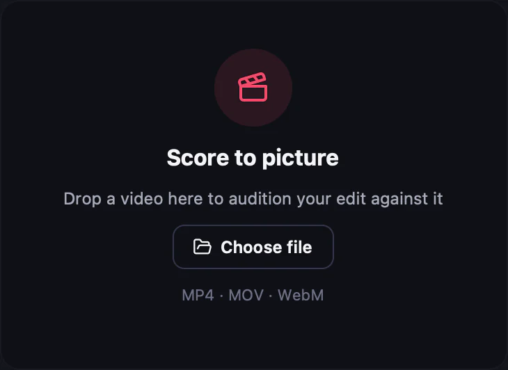Score to picture drop zone in the Edit preview panel