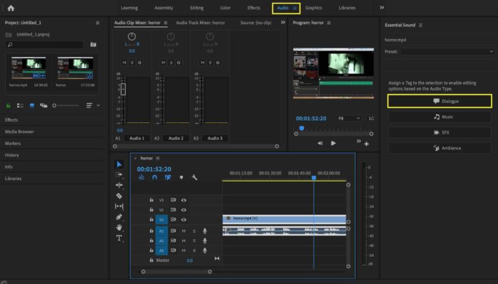 how to add additive dissoleve to music hitfilm pro
