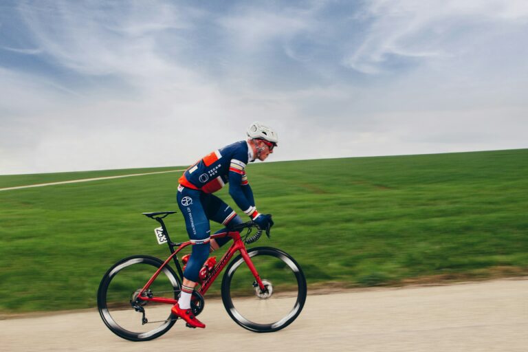 Cyclist on racing bike