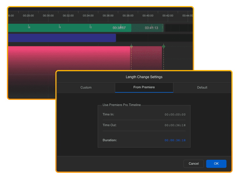 Filmstro Premiere Extension Length Change Feature
